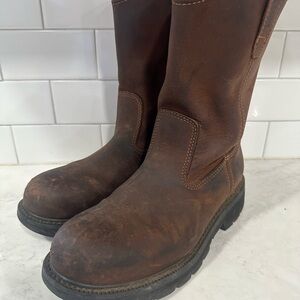 Men's Brown Leather Wolverine Safety Toe Boots